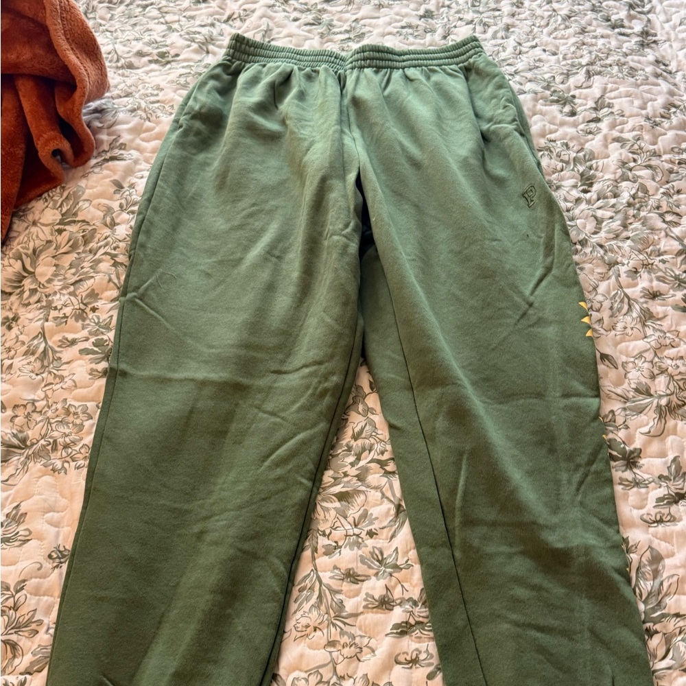 PINK Victoria's Secret Olive Green Fleece Joggers
